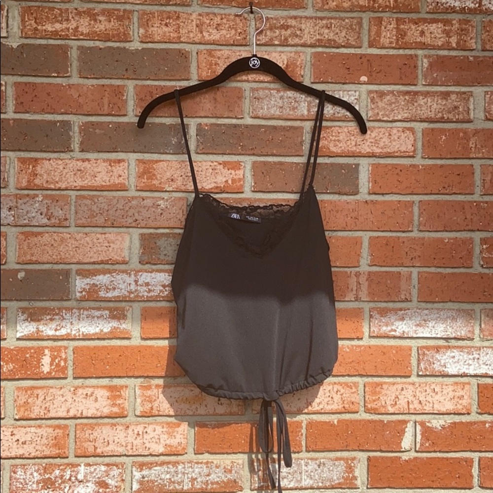 Black Lace Cropped Tank